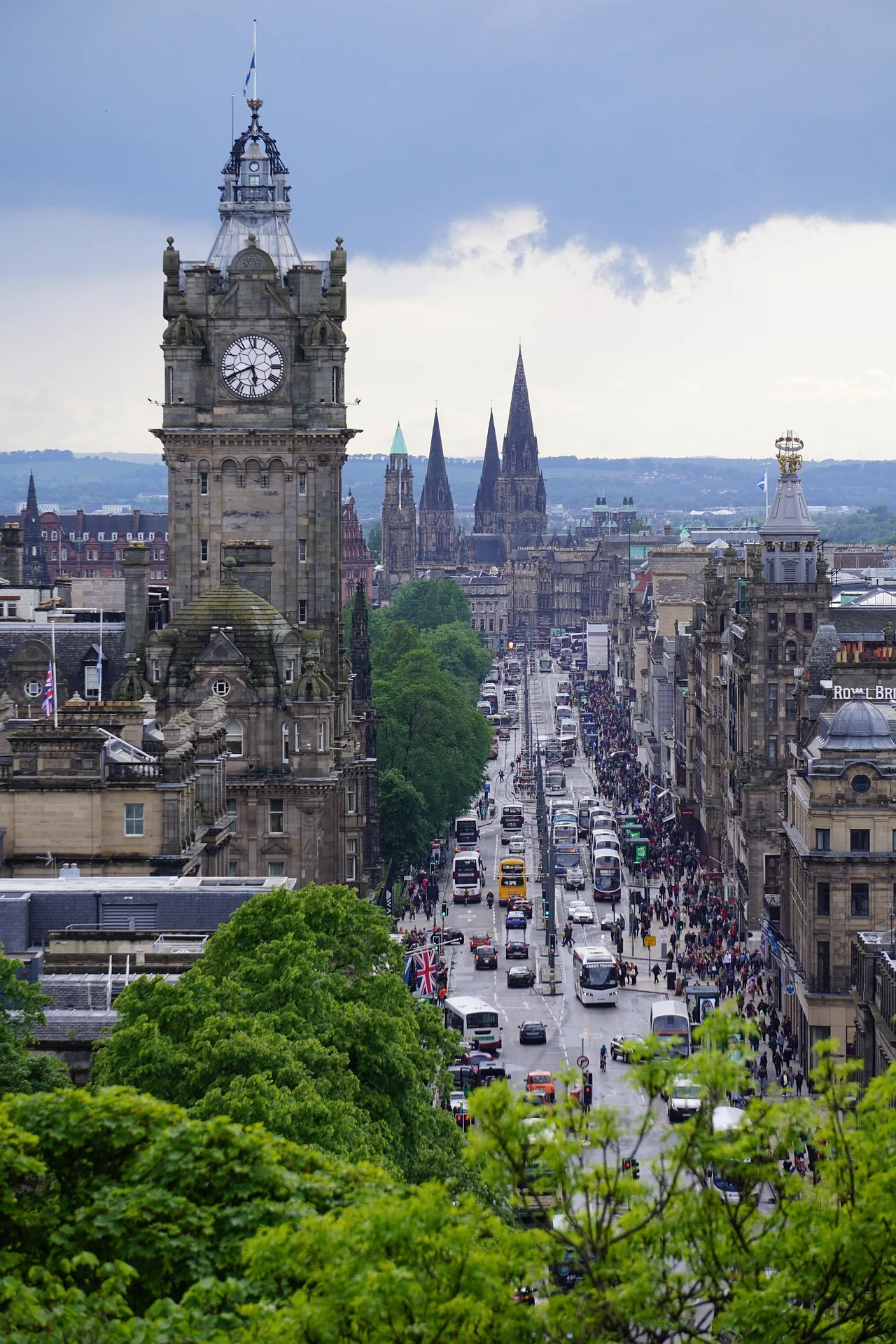 Historic Edinburgh Castle and skyline architectural detail